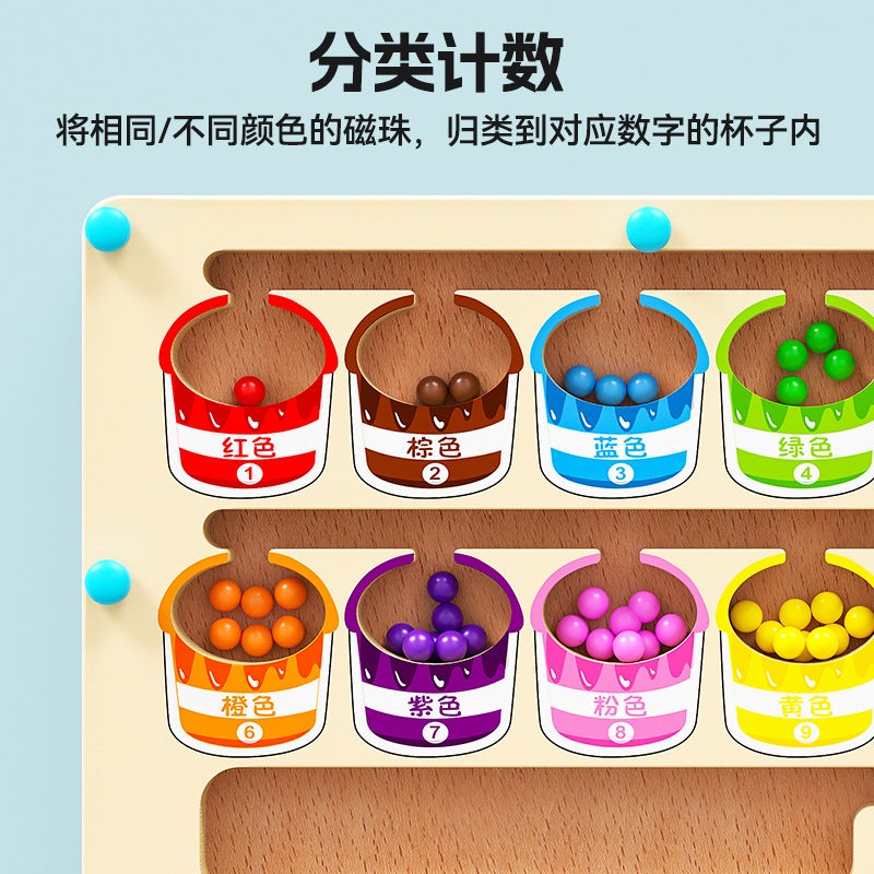 ألعاب الخرز المغناطيسية المتاهة للأطفال من 3-6 سنوات، ألغاز تعليمية ذكية من مونتيسوري للتعليم المبكر - Image 3