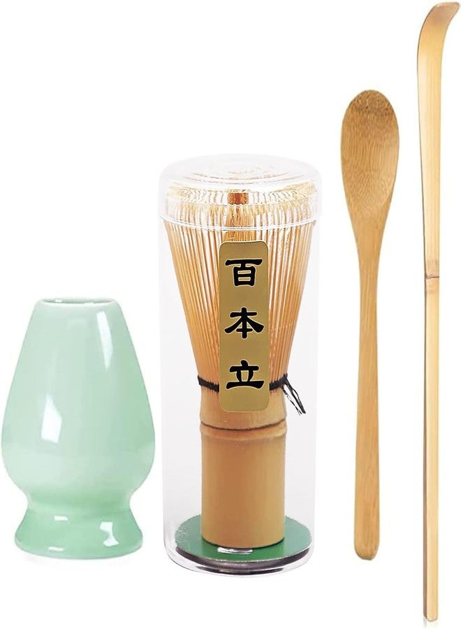 MOSPROS Handcrafted Bamboo Matcha Whisk Set (Set of 4) – Includes Ceramic Whisk Holder & Tea Scoop | Traditional Japanese Matcha Tea Tools for Whisking, Frothing & Authentic Tea Ceremony Experience - Image 1