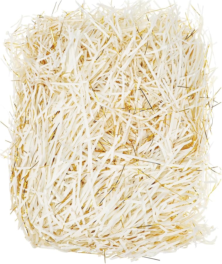 Crinkle Cut Paper Shreds 200G Gold White Mixed For Gift Box Wedding Floral Arrangement