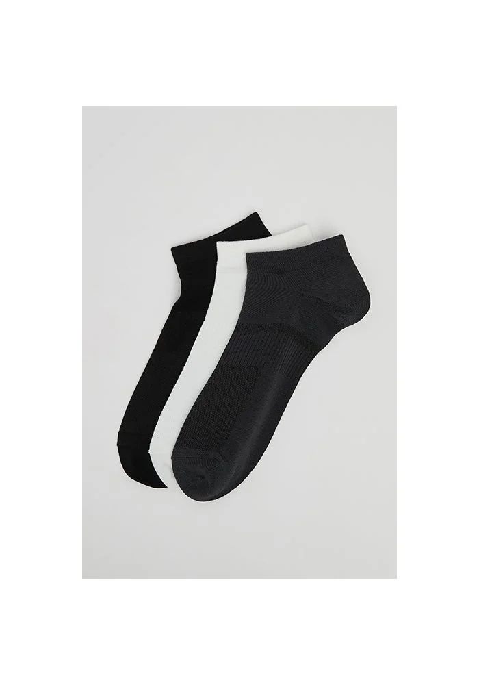 3 Pack Textured Ankle Socks