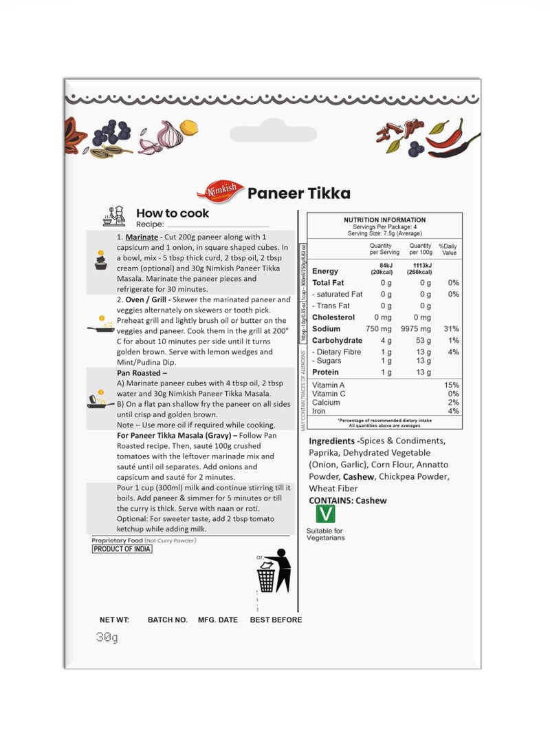 Nimkish Paneer Tikka Spice Mix 30*2g - Image 2