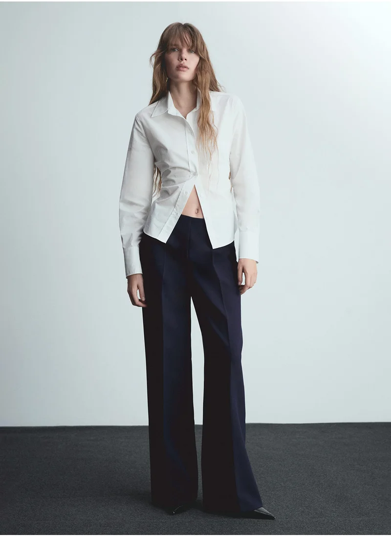 MANGO Wideleg Pleated Trousers