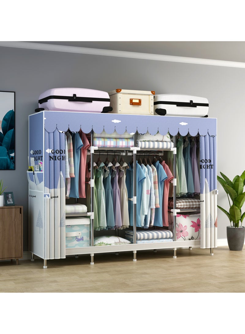 Portable Clothing Wardrobe With Storage Cupboard Organiser 165*170*45  - Image 1