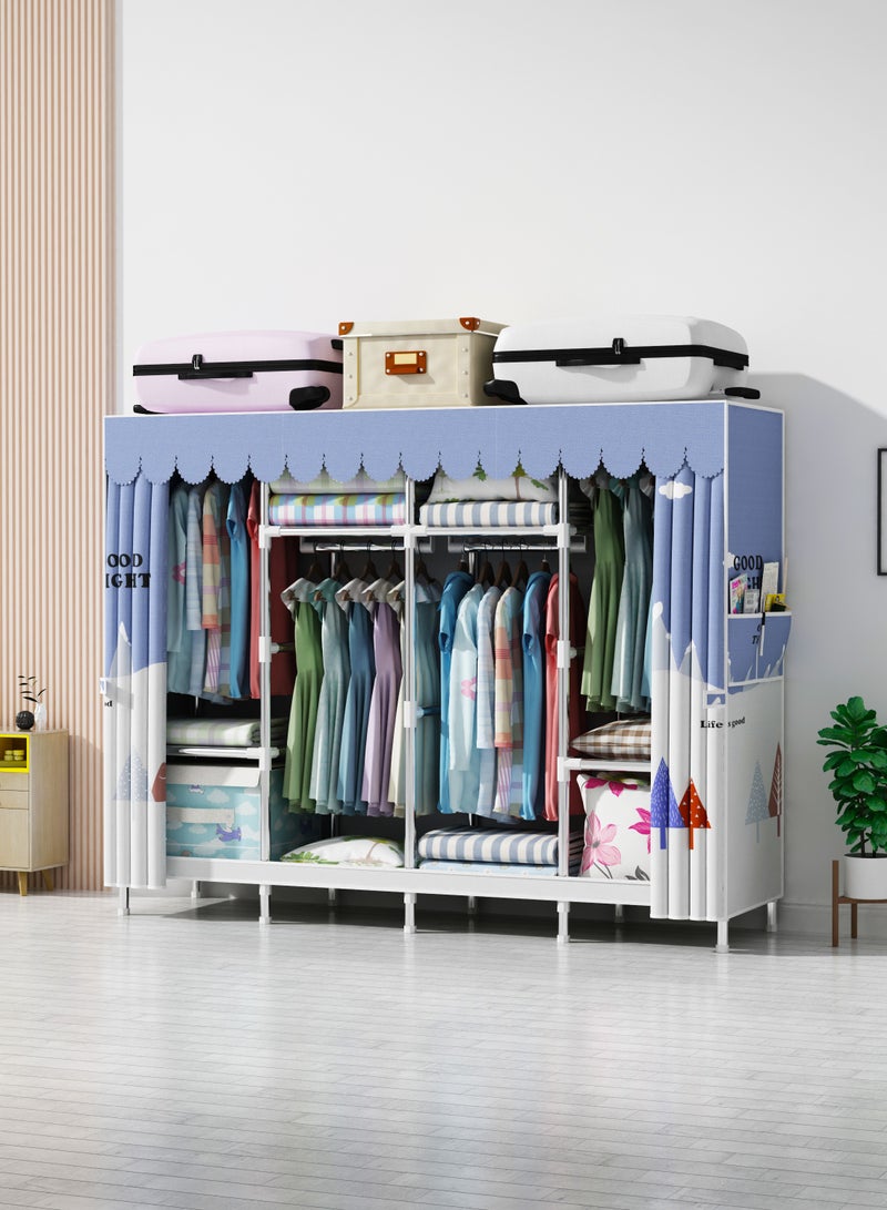 Portable Clothing Wardrobe With Storage Cupboard Organiser 165*170*45  - Image 2