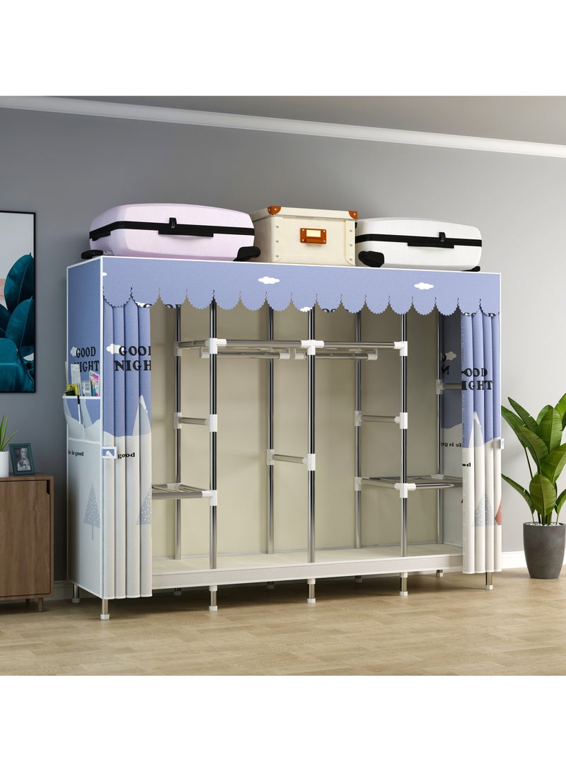 Portable Clothing Wardrobe With Storage Cupboard Organiser 165*170*45  - Image 4