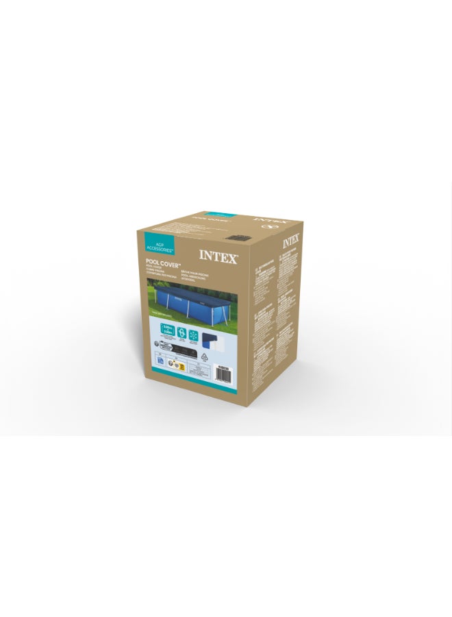 INTEX Rectangular Pool Cover - 305 x 183 cm (10ft x 6ft) Heavy-Duty Frame Pool Shield for Debris Protection 3x2meter - Image 3