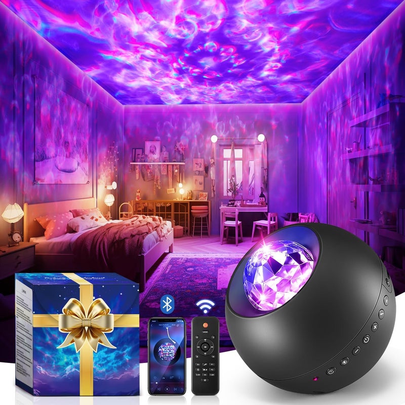Onefire Galaxy Projector with Gifts Box/240 Lighting Modes/15 White Noise/Bluetooth Music Galaxy Projector for Bedroom Adults,Teen Stuff Room Lighting Bedroom Decor for Teen Girls&Teenage Boy Gifts - Image 1