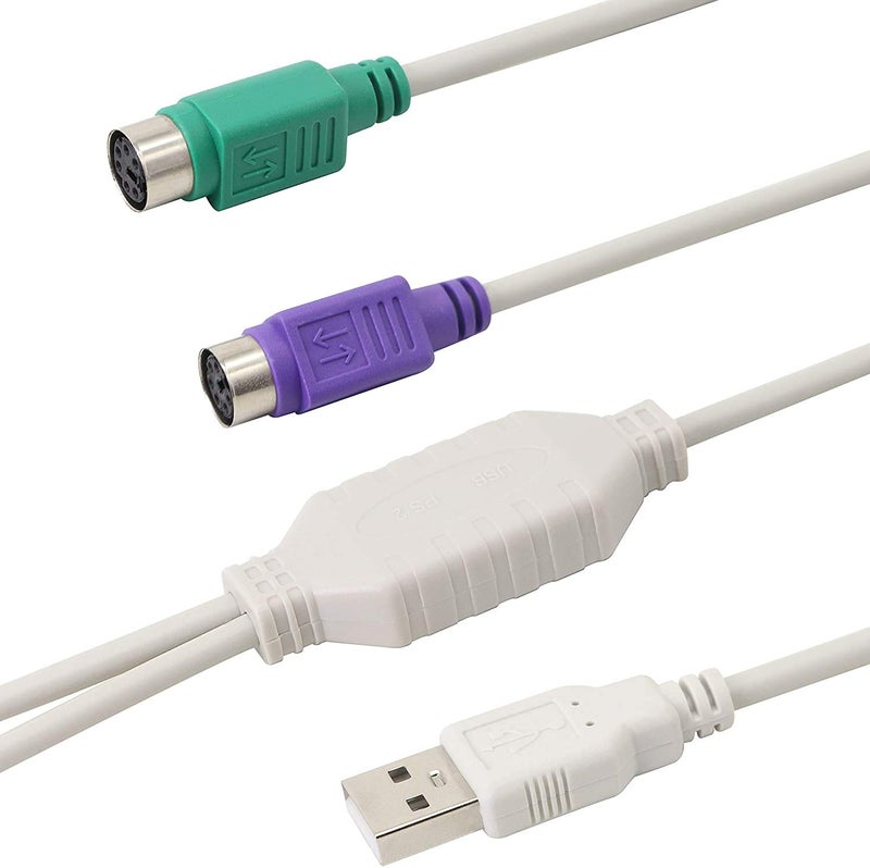CLUSPEX USB to PS2 Adapter Cable for Keyboard and Mouse (White) - Image 3