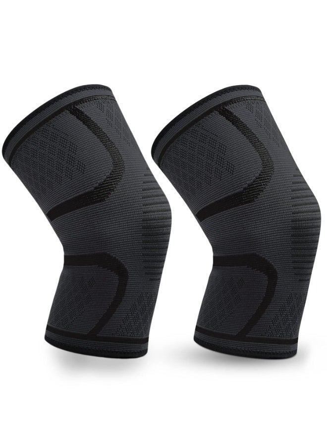 FDTY دعامة الركبة 2 حزمة دعامة ضغط الركبة للرجال والنساء رفع الأثقال، صالة الألعاب الرياضية، التمرين، المشي لمسافات طويلة، الرياضة - Image 1