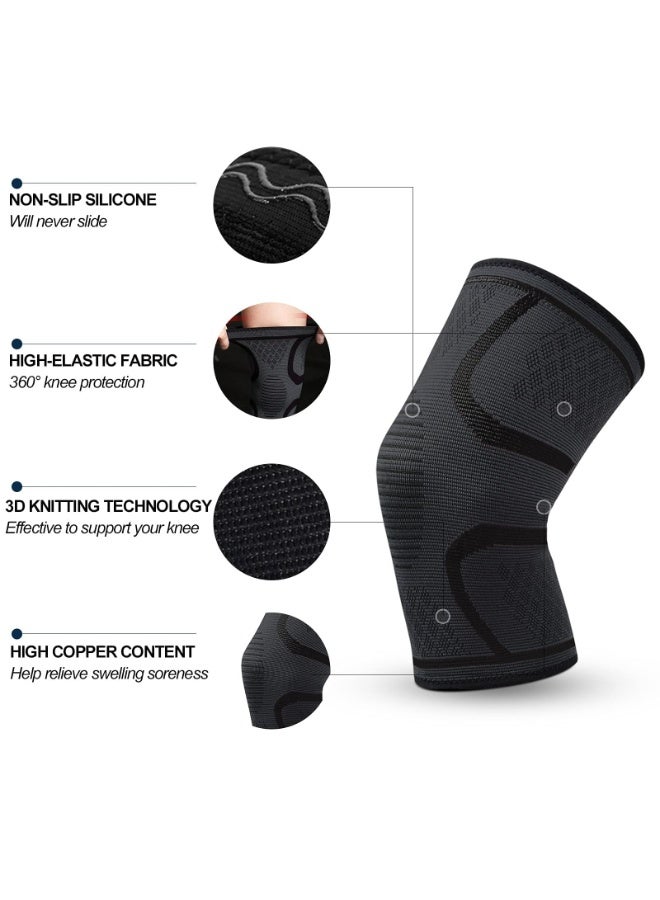 FDTY دعامة الركبة 2 حزمة دعامة ضغط الركبة للرجال والنساء رفع الأثقال، صالة الألعاب الرياضية، التمرين، المشي لمسافات طويلة، الرياضة - Image 3