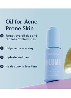 Blume Blume Meltdown Face Oil for Women & Men - Non-Comedogenic Acne Serum with Rosehip Oil, Blue Tansy & Black Cumin Seed - Helps Reduce Redness, Smooth Texture & Hydrate - Cruelty-Free & Vegan (0.5 oz)  - Image 2