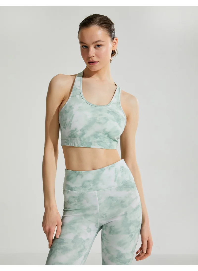 كوتون Batik Patterned Yoga Bra Halter Neck