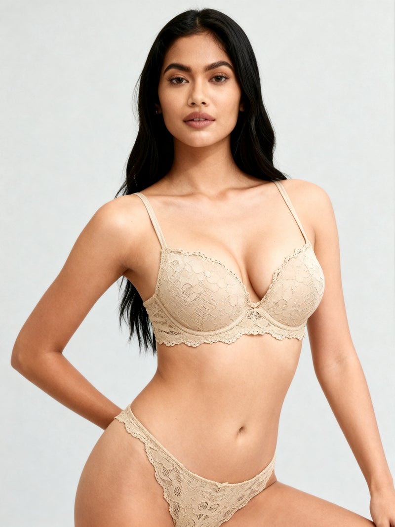 Laceandme Sexy Lace Lingerie Set for Women – Designer Bra & Matching Panty | Romantic Intimates Wear - Image 1
