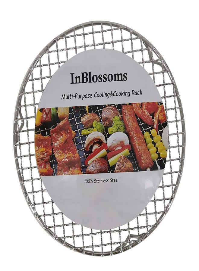 InBlossoms رف تبريد وخبز دائري للشواء من إن بلوسومز، قطره 13 بوصة، مصنوع من الفولاذ المقاوم للصدأ، مزود بأرجل، مناسب للقلاية الهوائية، قدر الضغط الفوري، قدر التعليب، قدر الطهي الهولندي - Image 2