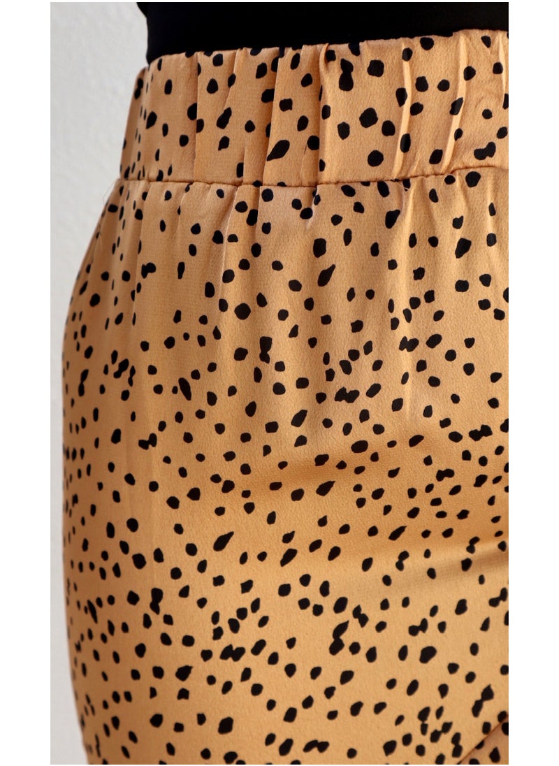 Alorabella - Bonnie Cheetah Print Frill Tie Skirt - Tan - Image 1