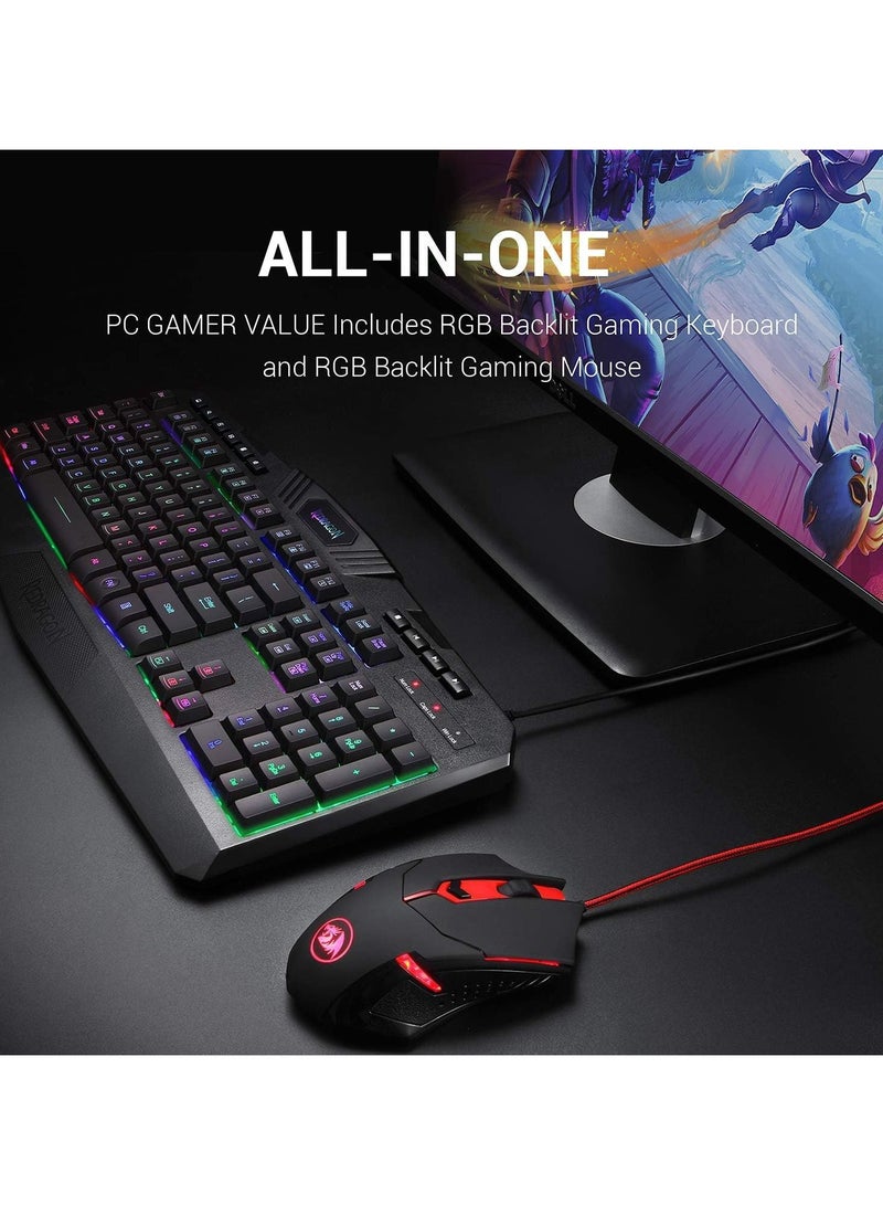Redragon S101 VAJRA USB Gaming Keyboard, CENTROPHORUS USB Gaming Mouse, Keyboard Set QWERTY layout - Image 5