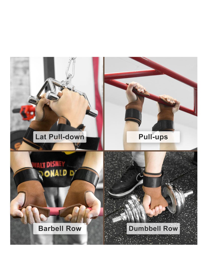 Y&D Weight Lifting Grips with Wrist Straps - Weightlifting Hooks, Non-slip Cowhide Padded Workout Gloves for Men and Women Deadlift, Pull Up, Rows, Home Gym Power Training - Image 4