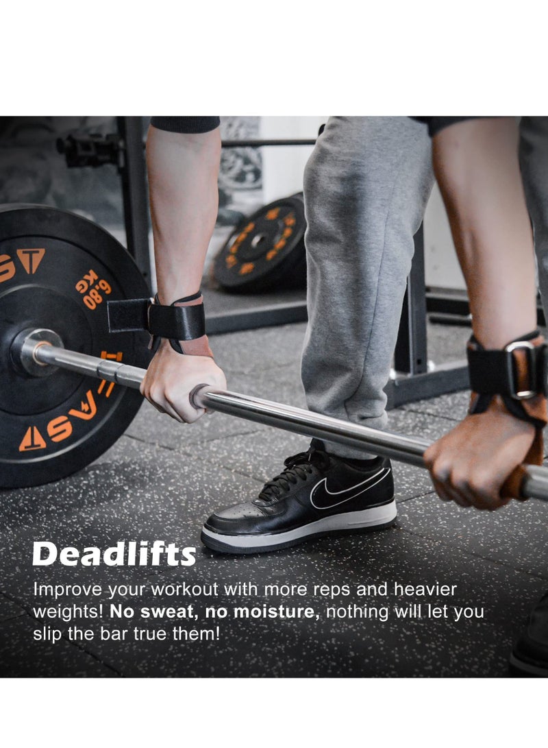 Y&D Weight Lifting Grips with Wrist Straps - Weightlifting Hooks, Non-slip Cowhide Padded Workout Gloves for Men and Women Deadlift, Pull Up, Rows, Home Gym Power Training - Image 5