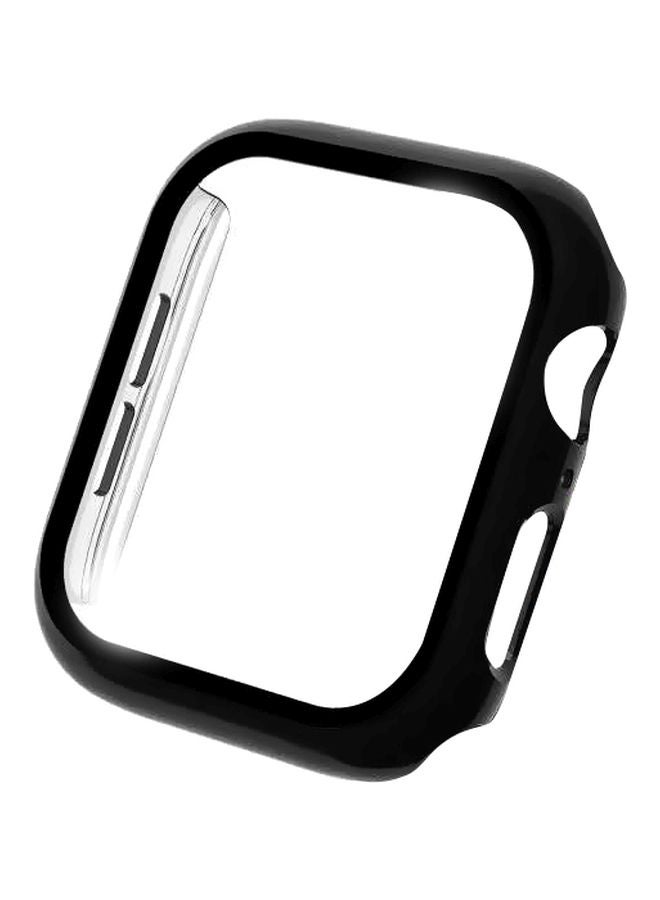 VINSOC Tempered Glass Screen Protector For Apple Watch Series 4/5 44mm Black/Clear - Image 1