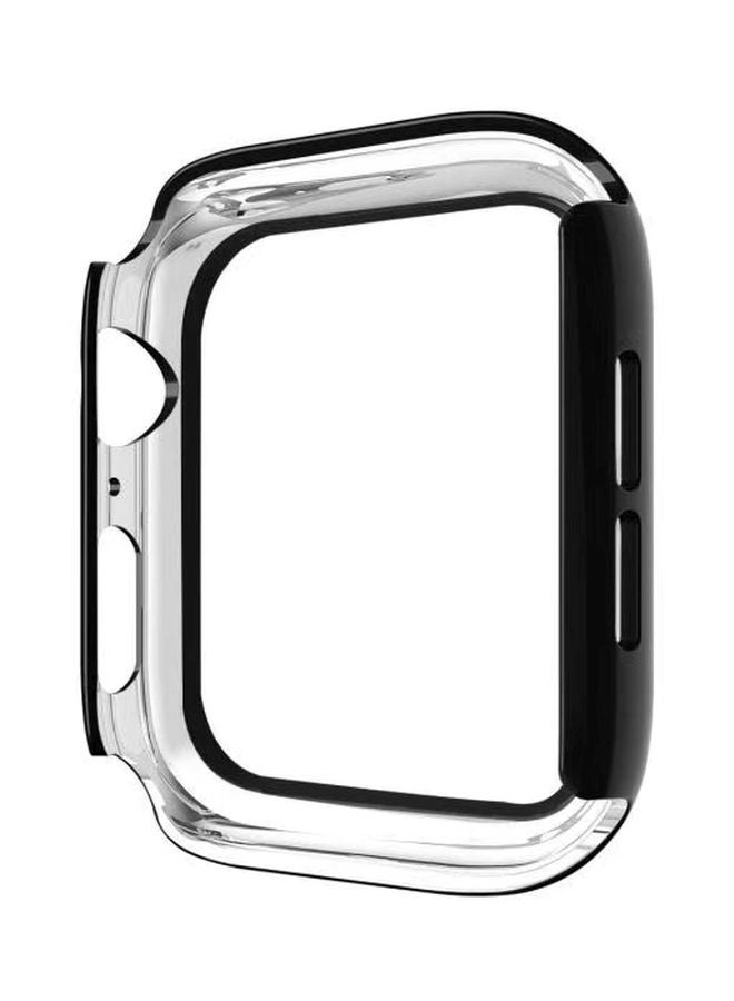 VINSOC Tempered Glass Screen Protector For Apple Watch Series 4/5 44mm Black/Clear - Image 2