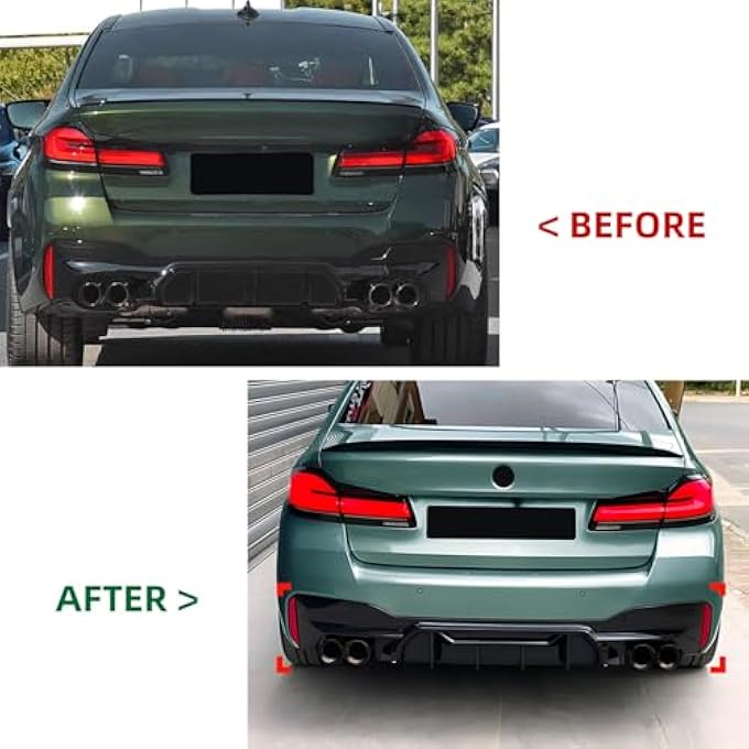 AUSMILA Rear Bumper Diffuser Lip Cover for BMW 5 Series G30 G31 M Sport 2018-2023 - Image 3