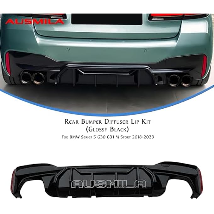 AUSMILA Rear Bumper Diffuser Lip Cover for BMW 5 Series G30 G31 M Sport 2018-2023 - Image 4