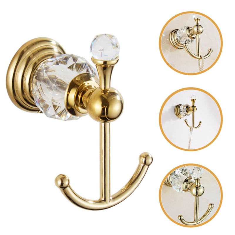 Gold Wall Hook Heavy Duty Towel Robe Hanger Punch Design Bathroom Kitchen Wall Mounted - Image 3