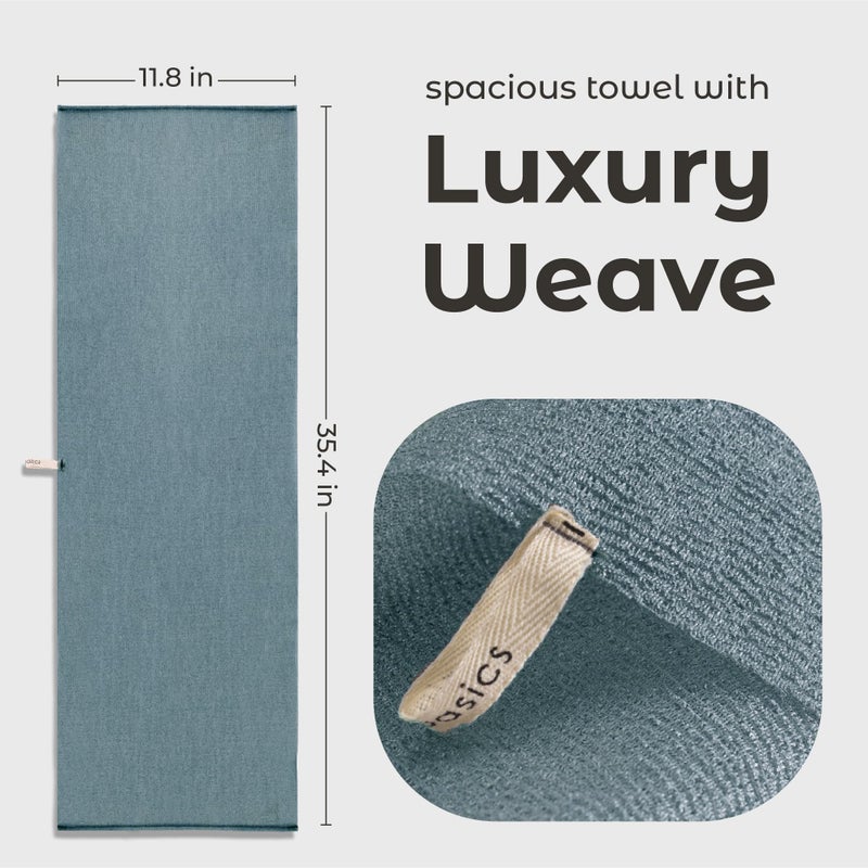 MainBasics Exfoliating Shower Towel - Japanese Nylon Bath Towel and Body Washcloth, Quick-Dry, Durable, Deep Exfoliation (Set of 3, Airy Blossom) - Image 3