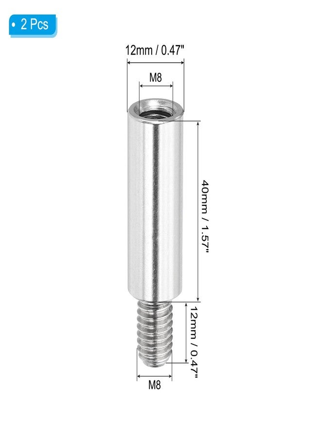 PATIKIL 2 Pcs M8x40+12mm Album Scrapbook Extension Posts Extension Screw, 2Pcs Stainless Steel Extension Post for Binding Extending Refillable Scrapbook Photo Album Craft DIY - Image 2