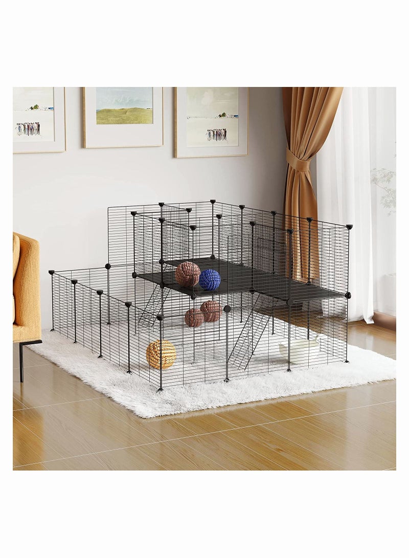 DIY Encrypted Metal Grid Portable Pet Fence Suitable for Small Animal Rabbit Hamster Duck Cat Dog Pet Cage - Image 1