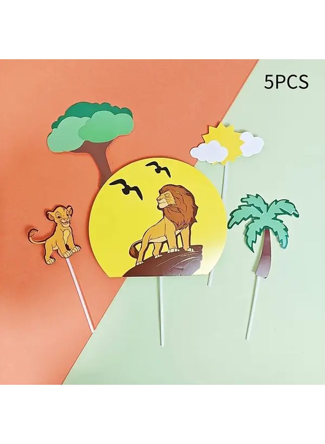 The Lion King Party Decorations Set Of 5 Simba Birthday Scene Cards For Gifts - Image 1