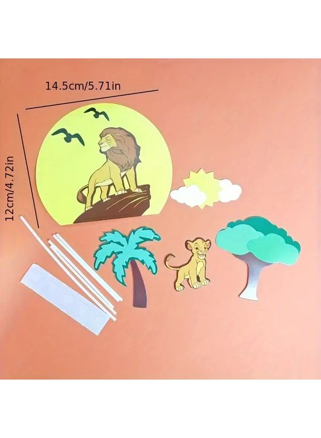 The Lion King Party Decorations Set Of 5 Simba Birthday Scene Cards For Gifts - Image 3