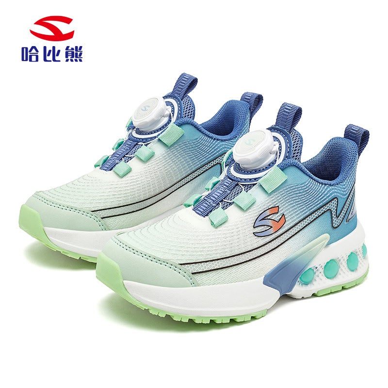 Habixiong Double Net Boys Sneaker Breathable Tide Shoes Lightweight Button Shoes Shock-Cushioning Casual Shoes - Image 1