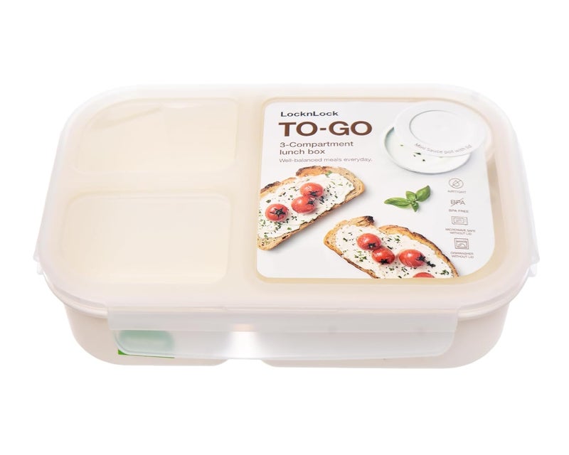 Genaric Locknlcok Lock & Lock divided lunch box 980ML White HPL781W