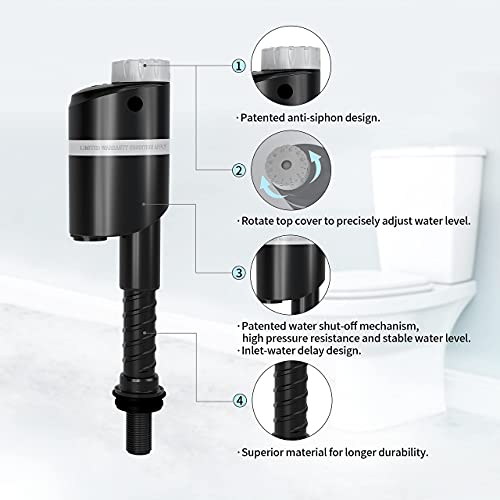 RT R&T A1350 Quiet Toilet Fill Valve Toilet Universal Tank Parts Replacement, Water Saving Toilet Repair Kit - Image 2