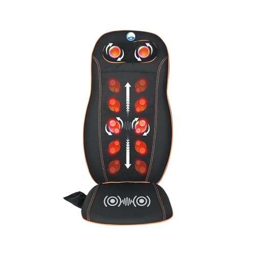 AROGYA Portable Massager with Heat, 4 Roller, Full Back Shiatsu Massage Cushion, Neck & Lumbar Support, Vibration Therapy, Electric Back Massager for Car & Home Use - Image 1