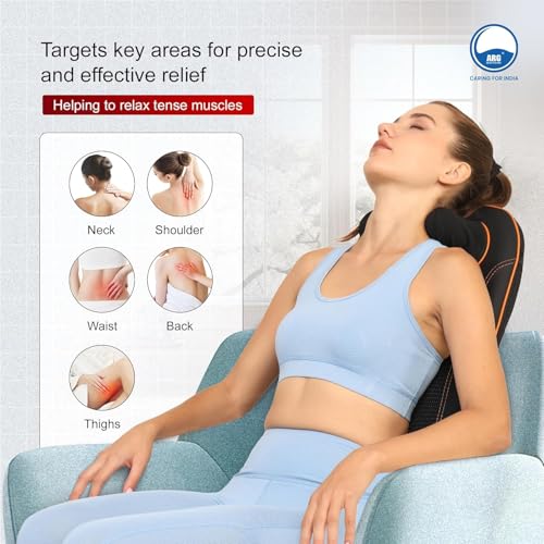 AROGYA Portable Massager with Heat, 4 Roller, Full Back Shiatsu Massage Cushion, Neck & Lumbar Support, Vibration Therapy, Electric Back Massager for Car & Home Use - Image 4
