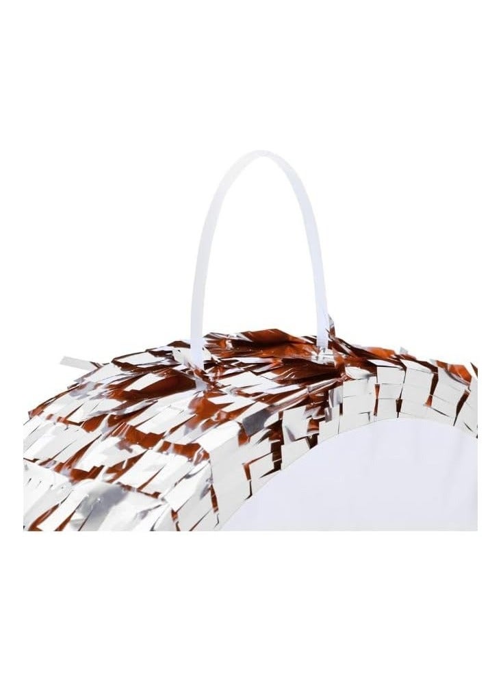 جولد إيدج زينة بينياتا عيد الميلاد بأرقام 42×30×8 سم، بينياتا من رقائق فضية مع عصا معصوبة العينين، قصاصات ورقية لحفلات أعياد الميلاد للأولاد والبنات، واحتفالات الذكرى السنوية، ولوازم الحفلات (الرقم 0) - Image 5