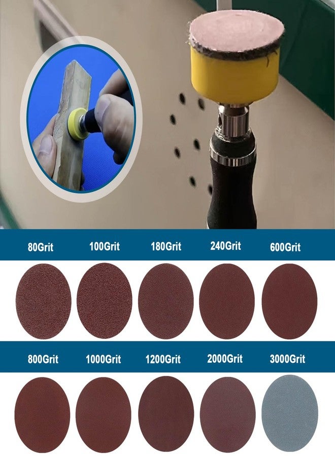 ECSiNG 200PCS Sanding Disc 1 Inch 25mm Hook and Loop Sandpaper with 1/8 Inch Shank Backing Pad for Polishing Metal Wood 80/100/180/240/600/800/1000/1200/2000/3000 Grit - Image 2