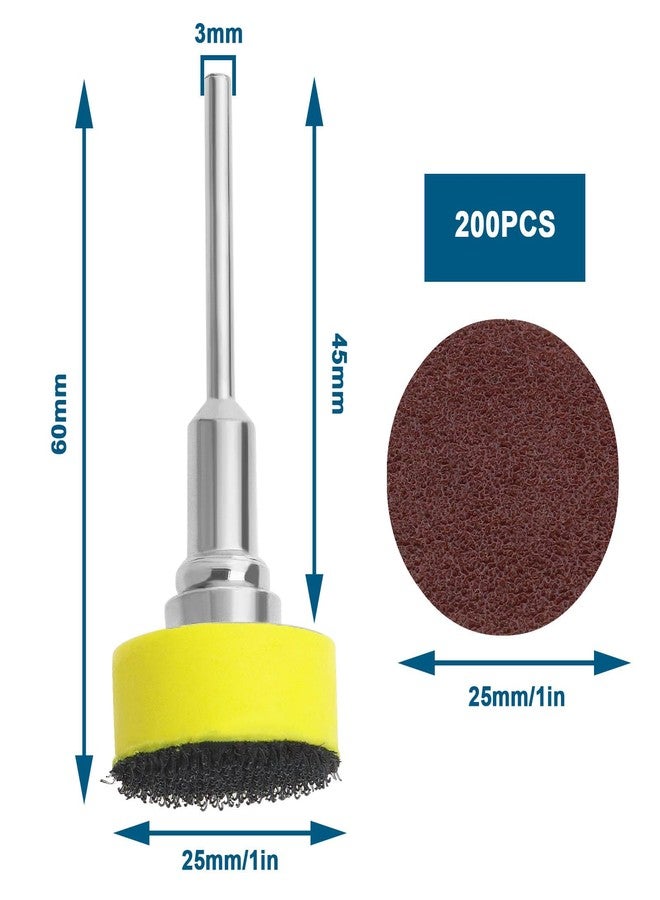 ECSiNG 200PCS Sanding Disc 1 Inch 25mm Hook and Loop Sandpaper with 1/8 Inch Shank Backing Pad for Polishing Metal Wood 80/100/180/240/600/800/1000/1200/2000/3000 Grit - Image 4