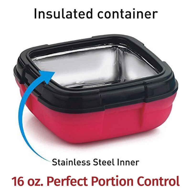 Pinnacle Insulated Leak Proof Lunch Box for Adults and Kids - Thermal Lunch Container With NEW Heat Release Valve, 16 oz (Pink) - Image 3