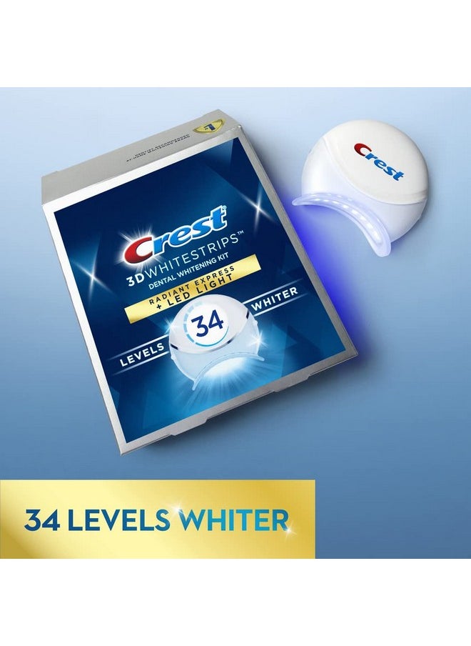 Crest 3D Whitestrips Radiant Express Plus Light, Crest With Led Accelerator Light, Teeth Whitening Strip Kit, 40 Strips (20 Count Pack), Crest Teeth Whitening Strips With Light, Teeth Whitening Kit  - Image 2