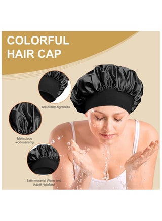 2Pcs Oversize Silk Satin Hair Bonnet for Sleeping, Sleep Bonnet with Elastic Soft Band,Sleep Bonnet Sleep Cap for Hair Curly Hair Sleeping Natural Hair - view 3