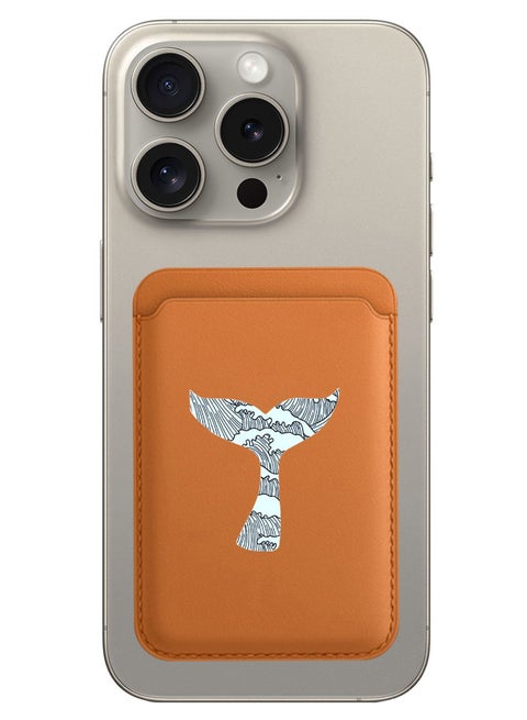 Magnetic Wallet, Compatible with MagSafe Wallet, for iPhone Wallet, for iPhone 16/15/14/13/12 Series, Not for iPhone 13/12 mini, 3 Card Holder, Vegan Leather, Brown - Whale Tail