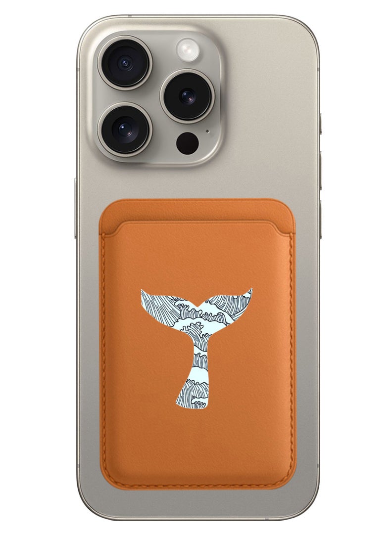 Magnetic Wallet, Compatible with MagSafe Wallet, for iPhone Wallet, for iPhone 16/15/14/13/12 Series, Not for iPhone 13/12 mini, 3 Card Holder, Vegan Leather, Brown - Whale Tail