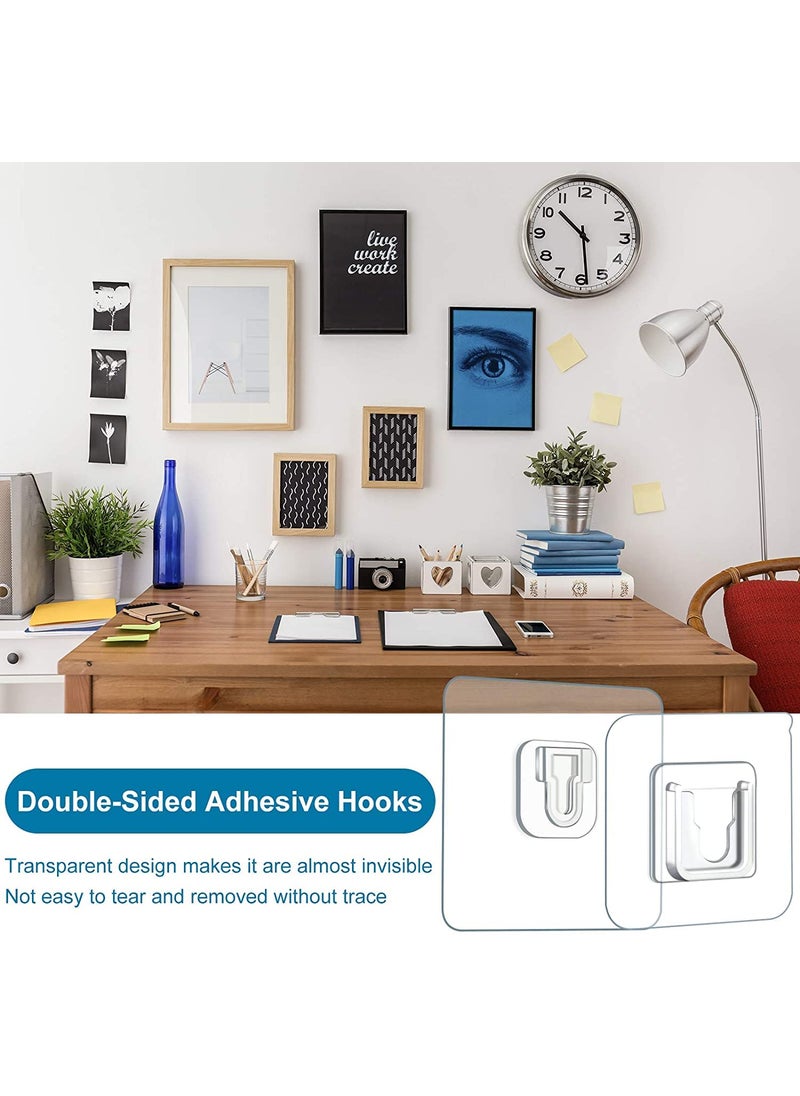 MeSwan MeSwan Transparent Self Adhesive Wall Hooks for Hanging Photo Frame Waterproof Plastic MaleFemale Wall Sticker Multipurpose Bathroom Kitchen Office NonTrace Screw Double Sided Hook Pack of 12  - Image 4