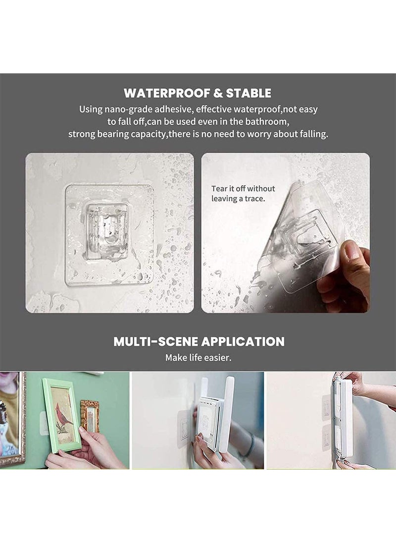 MeSwan MeSwan Transparent Self Adhesive Wall Hooks for Hanging Photo Frame Waterproof Plastic MaleFemale Wall Sticker Multipurpose Bathroom Kitchen Office NonTrace Screw Double Sided Hook Pack of 12  - Image 2