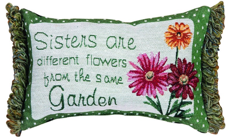 Manual Woodworker Manual Sisters are Different Flowers Pillow, 11 X 8-Inch - Image 2