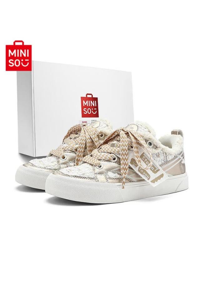 Miniso Tassel Fashion Sneakers For Men And Women Summer Casual Sports Bread Shoes Platinum Size 43 - Image 1