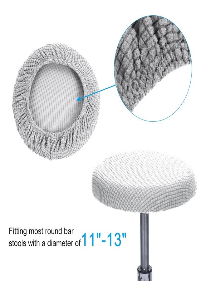 PATIKIL 11" Round Bar Stool Cover, 2 Pack Elastic Stool Cover for Diameter 11"-13" Chair, Light Gray - Image 3